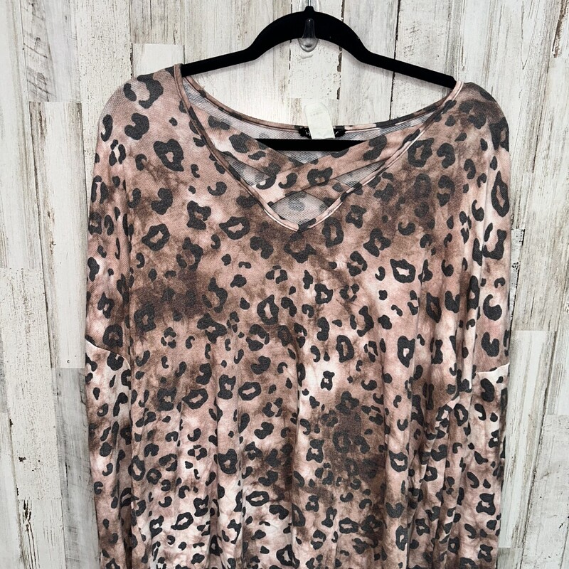 M Brown Leopard Kyehole T, Brown, Size: Ladies M