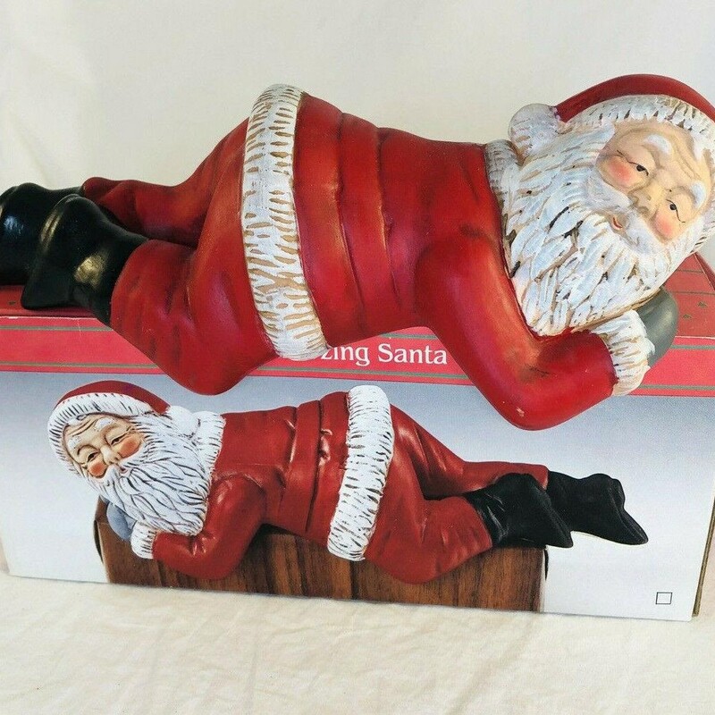 Snoozing Ceramic Ledge Santa
Red White Black Size: 10 x 2H
Original box included