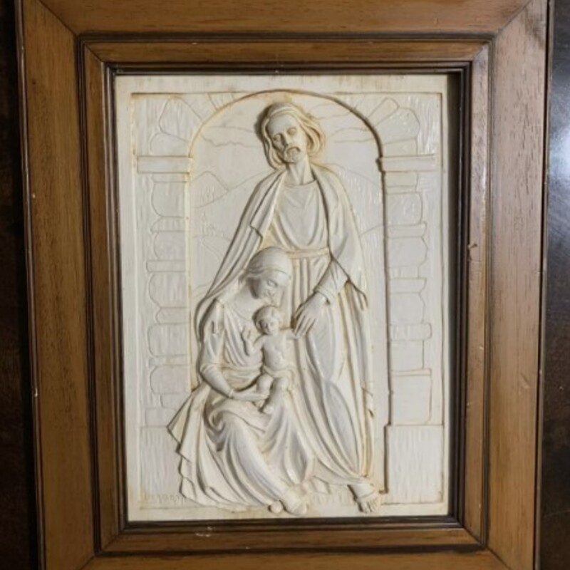 Bertanga 3D Holy Family Framed Art
Cream Resin in Brown Frame
Size: 14x17H