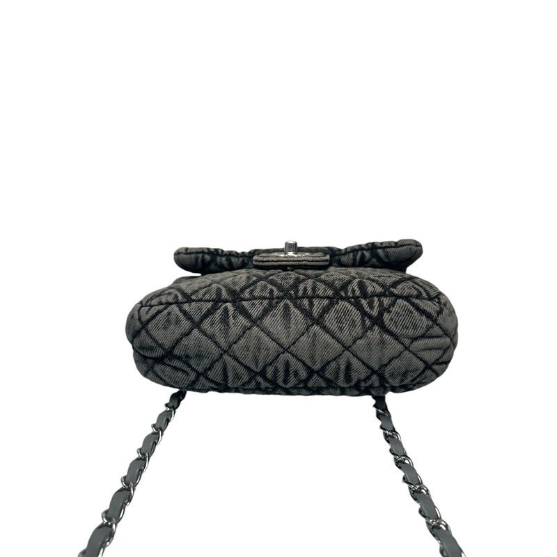 Chanel Denimpression  Small<br />
Quilted Black/ Gray Denim<br />
Turnlock Closure<br />
Leather Woven Chain Strap<br />
Code: 29178220<br />
Production Year: 2019<br />
Comes With Dustbag<br />
Dimensions: 9 L X 7H