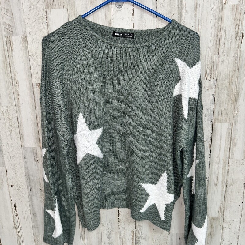 S Green Star Sweater, Green, Size: Ladies S