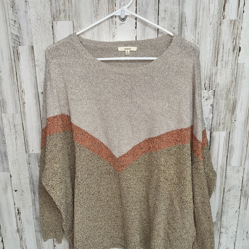 S Tan Printed Knit Top