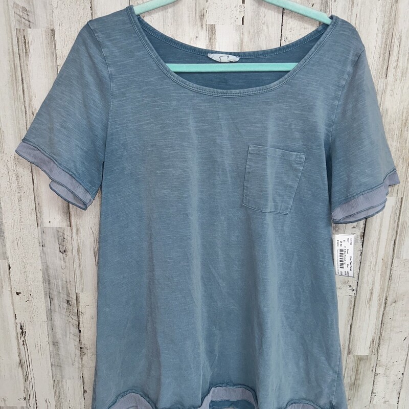 S Blue Pocket Top