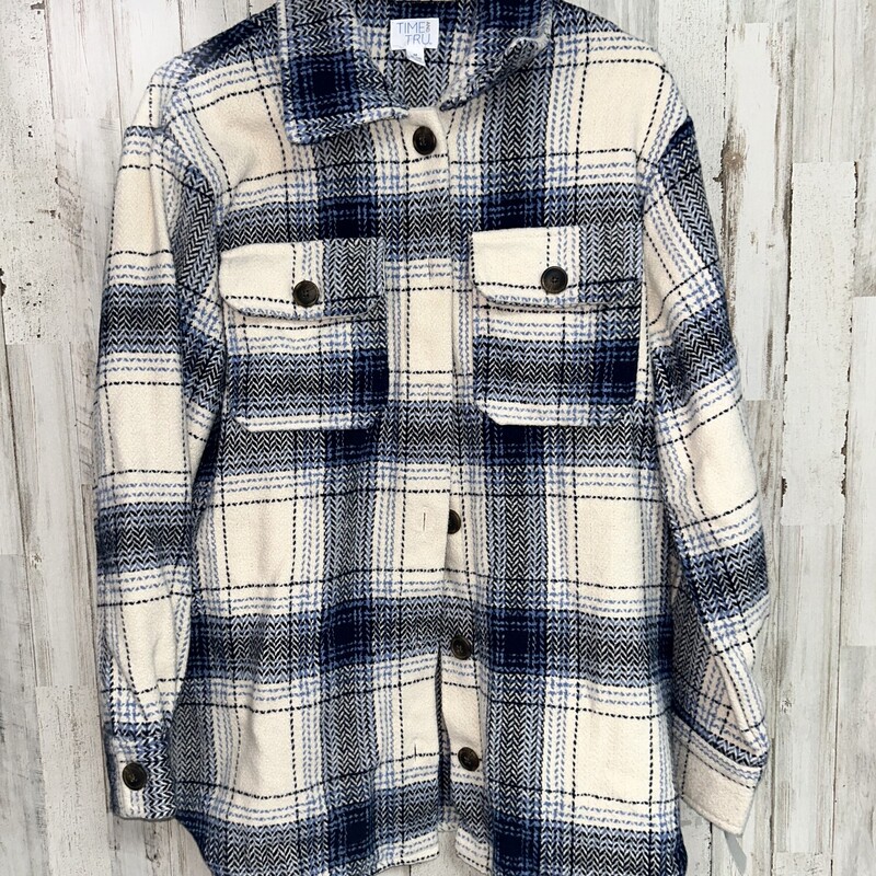 M Blue Plaid Shacket