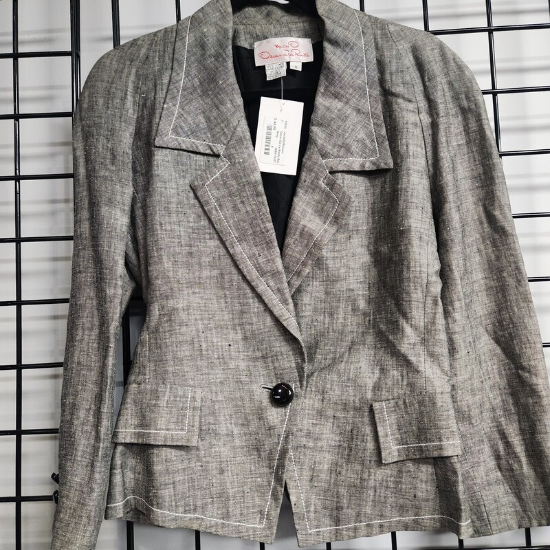 Oscar De La Renta Blazer, Grey, Size: 8