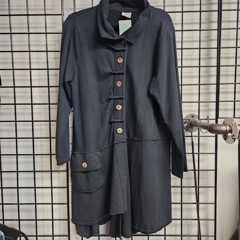 C.M.C Long Cotton Jacket, Black, Size: XL