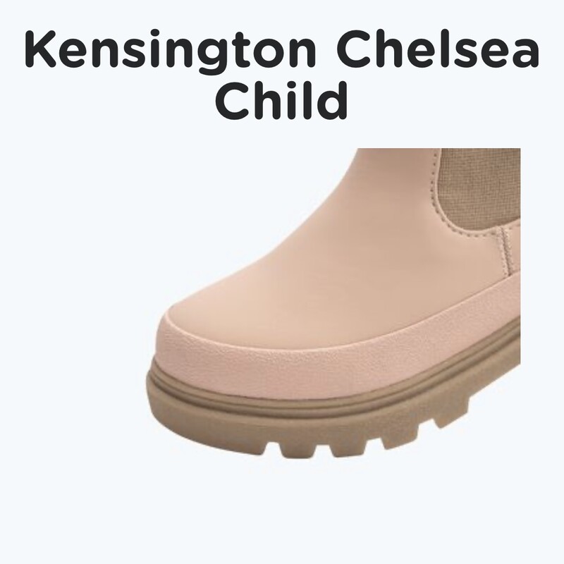 Kensington Chelsea Little Kid, Chameleon Pink, Size: C6<br />
<br />
Meet our latest take on the adventure-ready Kensington Chelsea boot. Upgraded with a new upper made from Susterra, a corn-based PU, rubber mudguard for extra durability and protection (goodbye, toe scuffs), along with stretchy elastic side panels to make putting them on a breeze. To top it off, we’ve given this boot a rubber outsole for superior traction in all weather conditions.<br />
Materials<br />
Corn-based PU Upper<br />
Rubber Mudguard<br />
Elastic Side Panels<br />
Treklite TPR Outsole<br />
Open Cell Foam Insole