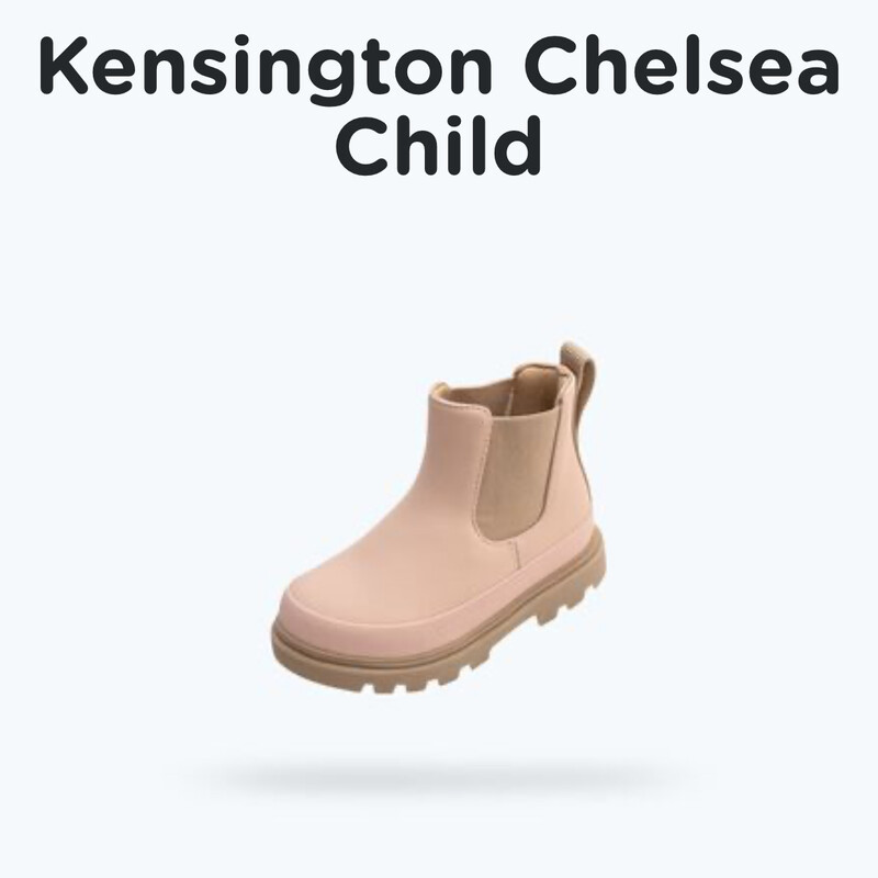 Kensington Chelsea Little Kid, Chameleon Pink, Size: C6<br />
<br />
Meet our latest take on the adventure-ready Kensington Chelsea boot. Upgraded with a new upper made from Susterra, a corn-based PU, rubber mudguard for extra durability and protection (goodbye, toe scuffs), along with stretchy elastic side panels to make putting them on a breeze. To top it off, we’ve given this boot a rubber outsole for superior traction in all weather conditions.<br />
Materials<br />
Corn-based PU Upper<br />
Rubber Mudguard<br />
Elastic Side Panels<br />
Treklite TPR Outsole<br />
Open Cell Foam Insole