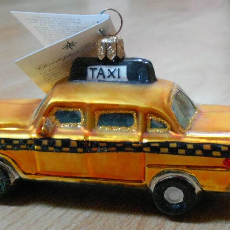 Christopher Radko Taxi Ornament
Yellow Gold Black Size: 4.5 x 2.25H