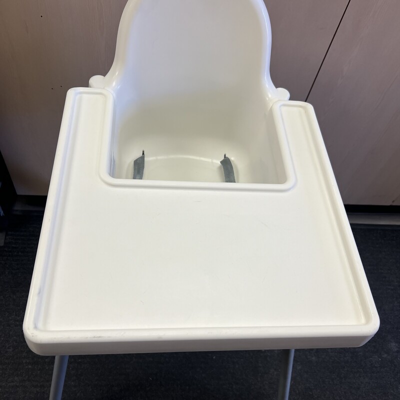 Ikea Antilop High Chair, White, Size: Includes Tray