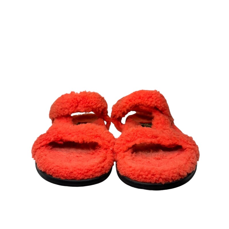 Fendi Shearling Sandals<br />
 Orange<br />
 Size 36