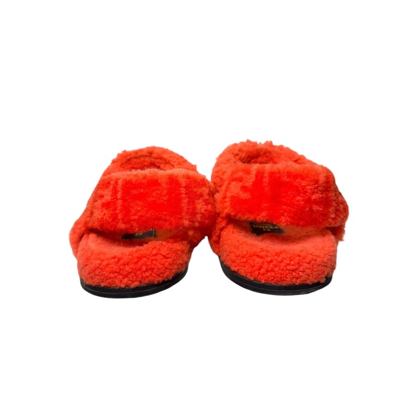 Fendi Shearling Sandals<br />
 Orange<br />
 Size 36