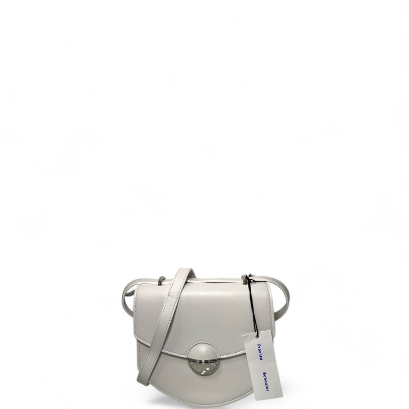 Proenza Schouler Round Bag
 White
 Size: Mini

Dimensions:
7.25W x 6.5H x 3D


Note: Some very minor scratches on the leather

Code: 103006232