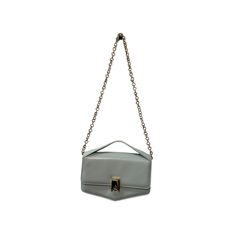 Alaia Le Papa East West, Seafoam Bag<br />
<br />
<br />
Dimensions (cm): l 25.5 x h 13 x d 11. chain length (cm) : 95.<br />
<br />
Some scratches on hardware otherwise in great shape