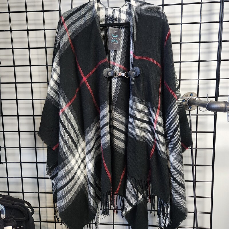 Drk&Co Poncho, Plaid, Size: Os