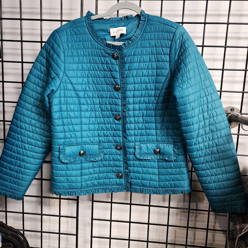 Joseph Ribkoff Jacket, Teal, Size: XL