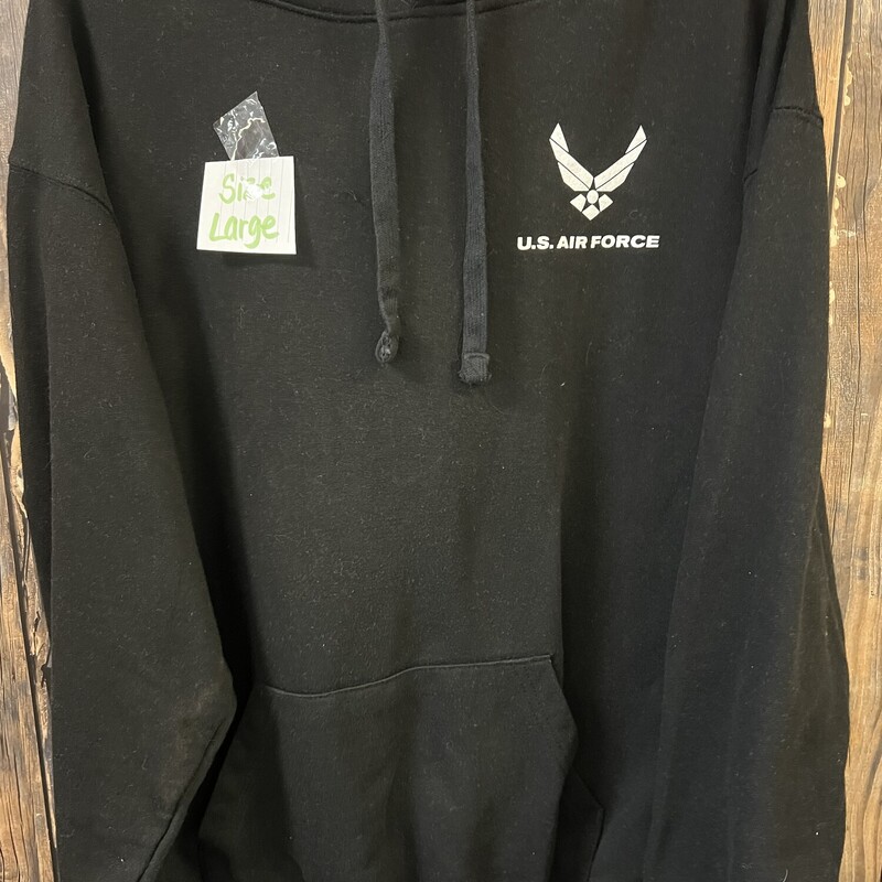 Black Airforce Hoodie, Size: Large