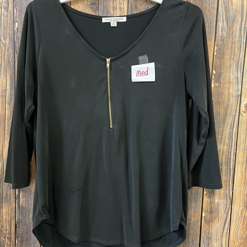 Black 3/4 Sleeve3 Shirt, Size: Med