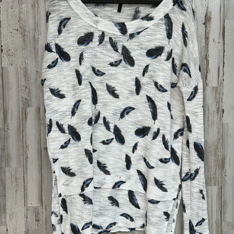 M White Knit Feather Top