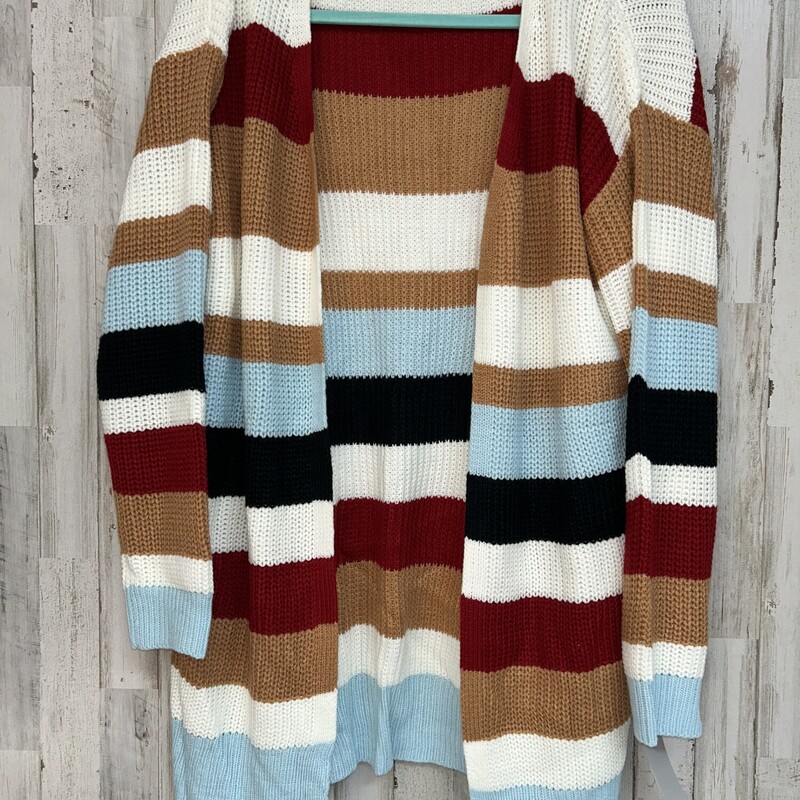 M Red Knit Stripe Cardiga