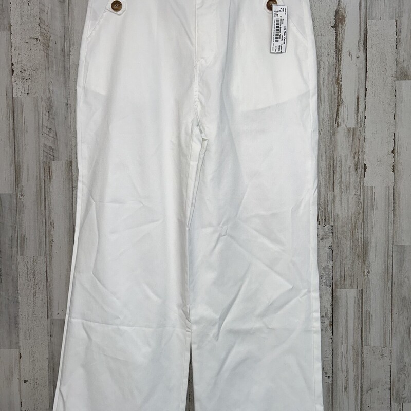 M White Button Pants, White, Size: Ladies M