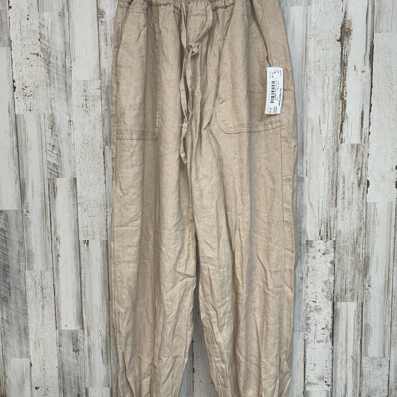 M Tan Linen Joggers