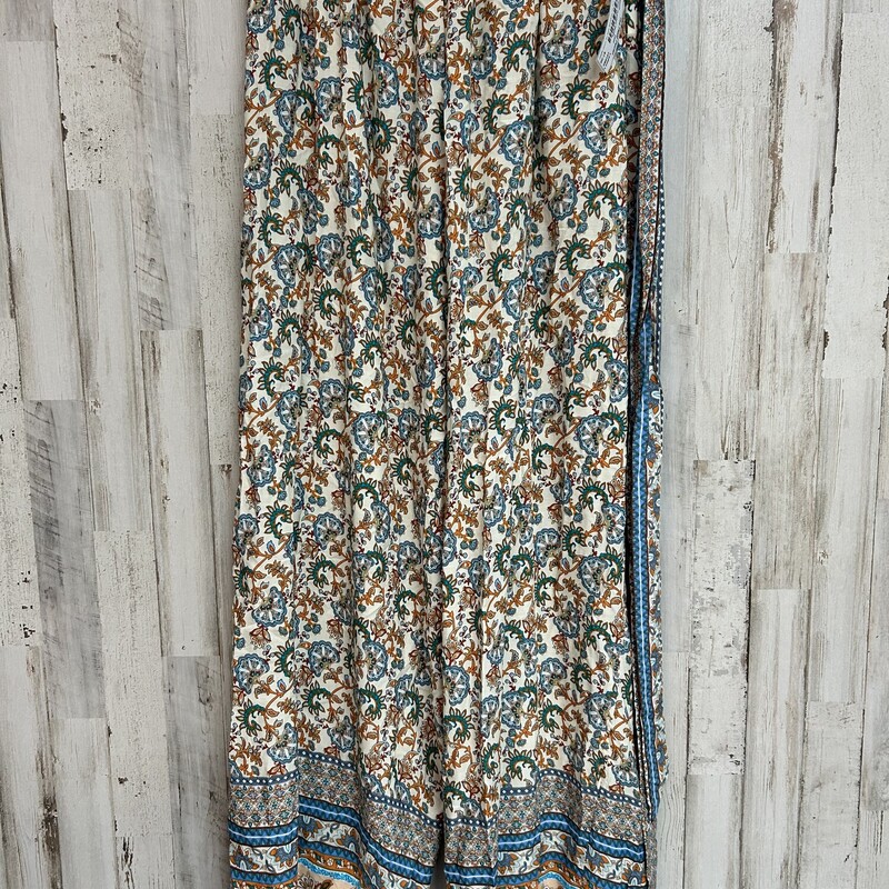 L Teal Printed Pants