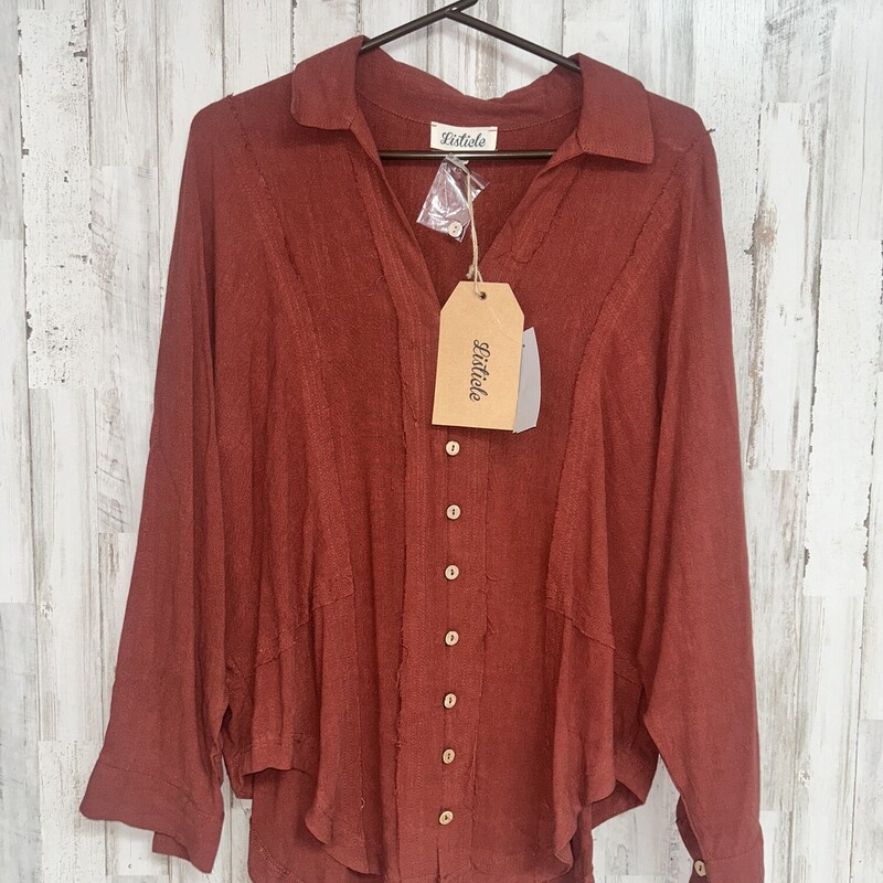 NEW S Rust Button Up, Orange, Size: Ladies S