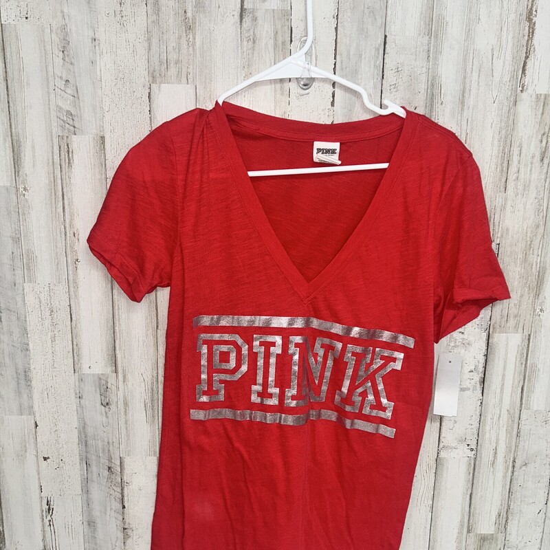 M Red Logo Vneck Tee