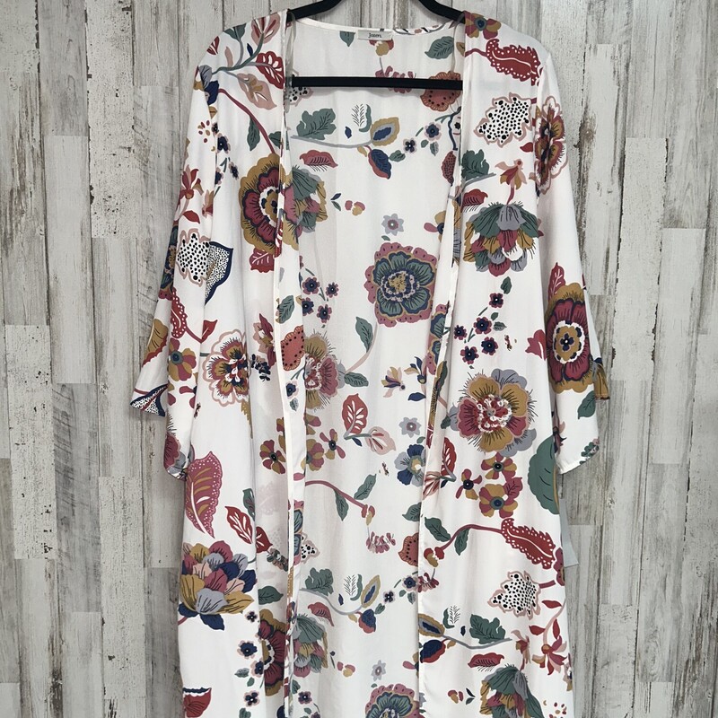 M White Floral Kimono