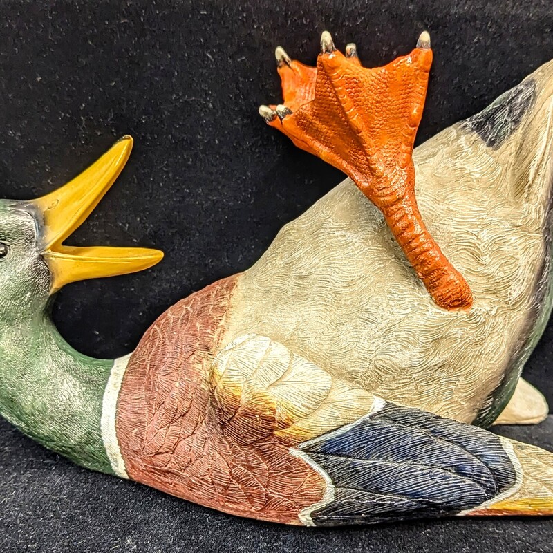 Mallard Duck Resin Wine Bottle Holder
Rivers Edge
Orange Gray Brown Green Yellow
Size: 5.5 x 10 x 6.5H