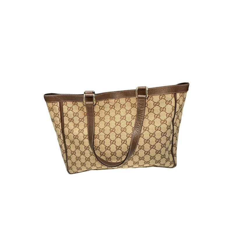 Gucci Abbey D Ring Tote<br />
 Brown<br />
Canvas tote with leather trim<br />
Code: 146247. 212792