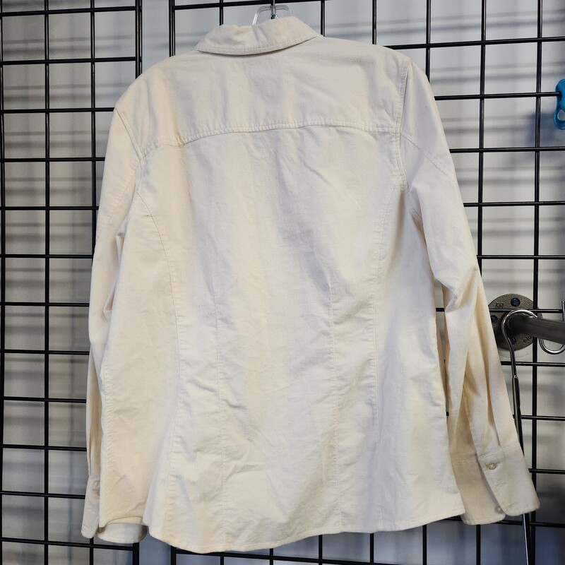 Eddie Bauer Corderoy Shir, Cream, Size: XL