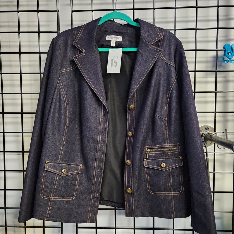 Conrad C Jacket, Denim, Size: 14