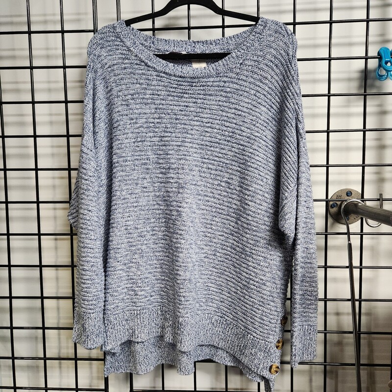 Joie Sweater Cotton, Blu/whi, Size: 1X