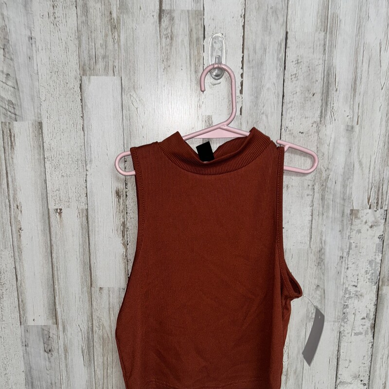 6 Rust Ribbed Tank, Orange, Size: Girl 6/6x