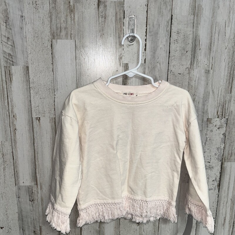 5/6 Beige Fringed Top