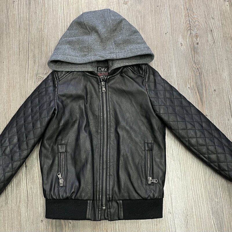 Dex Pleather Hooded Jacke