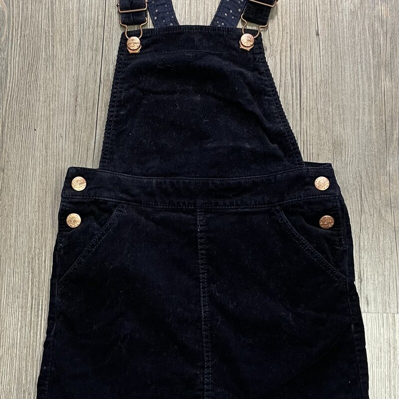 H&M Corduroy Overall Dres, Black, Size: 6-7Y