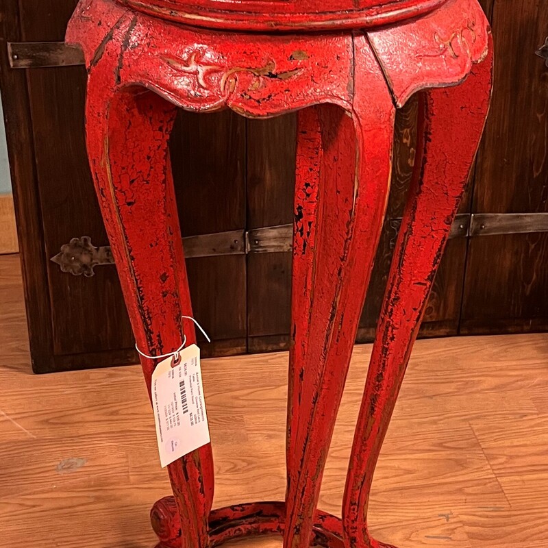 Pedestal Fern Stand, Chinese, Red Lacquer
36in tall, 17in diameter