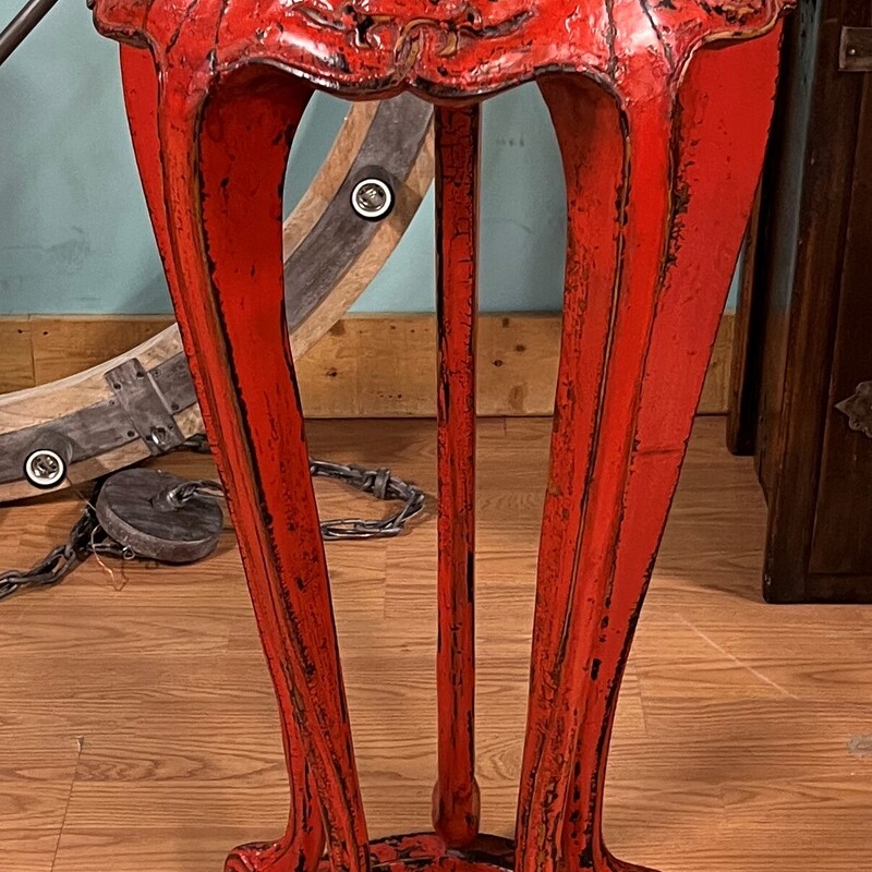 Pedestal Fern Stand, Chinese, Red Lacquer
36in tall, 17in diameter