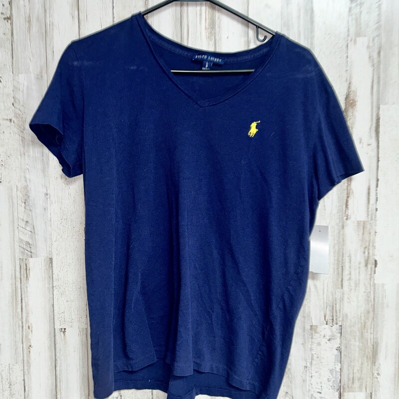 L Navy Fitted Logo Tee