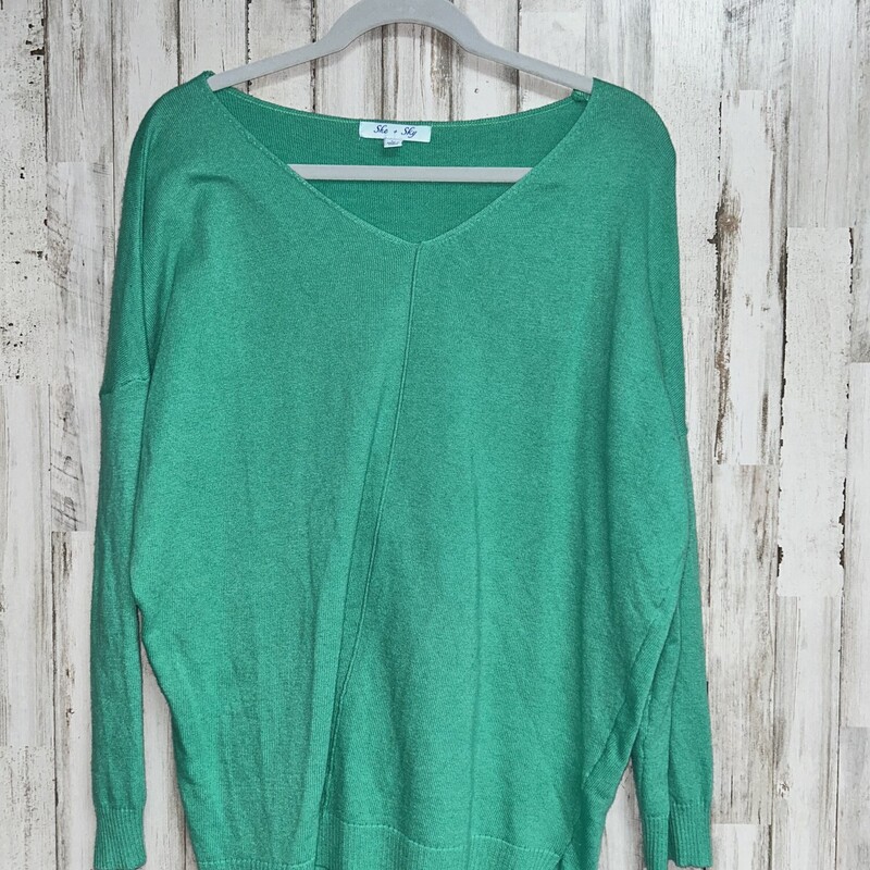 L Bright Green Knit Top