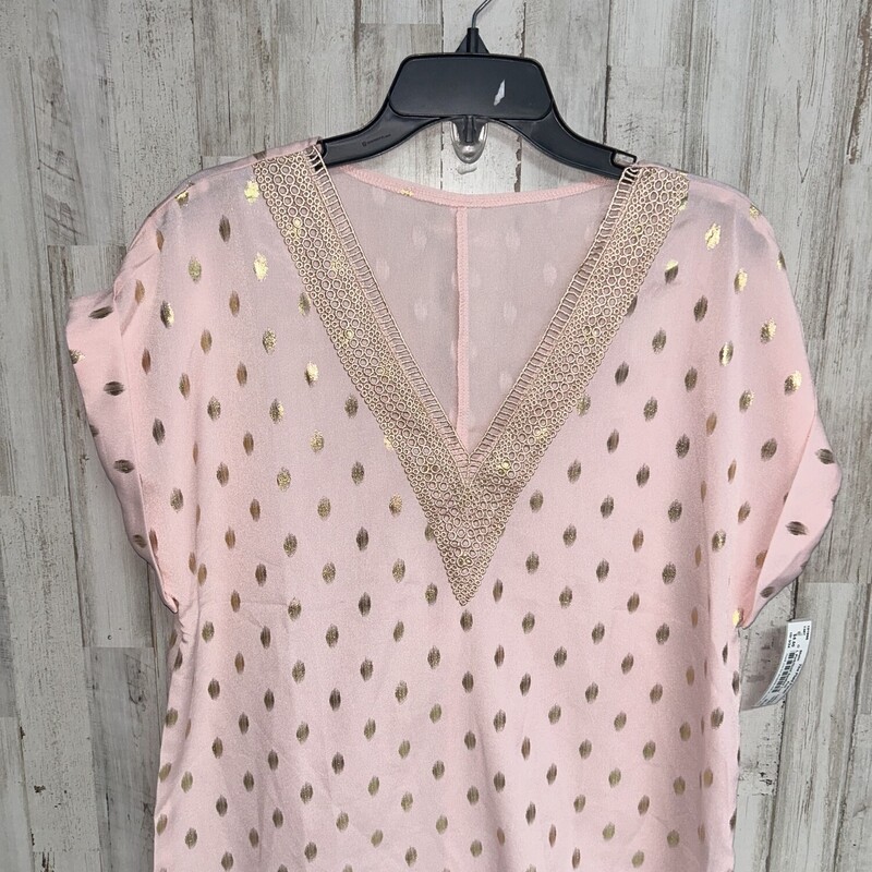 L Pink/Gold Spotted Top