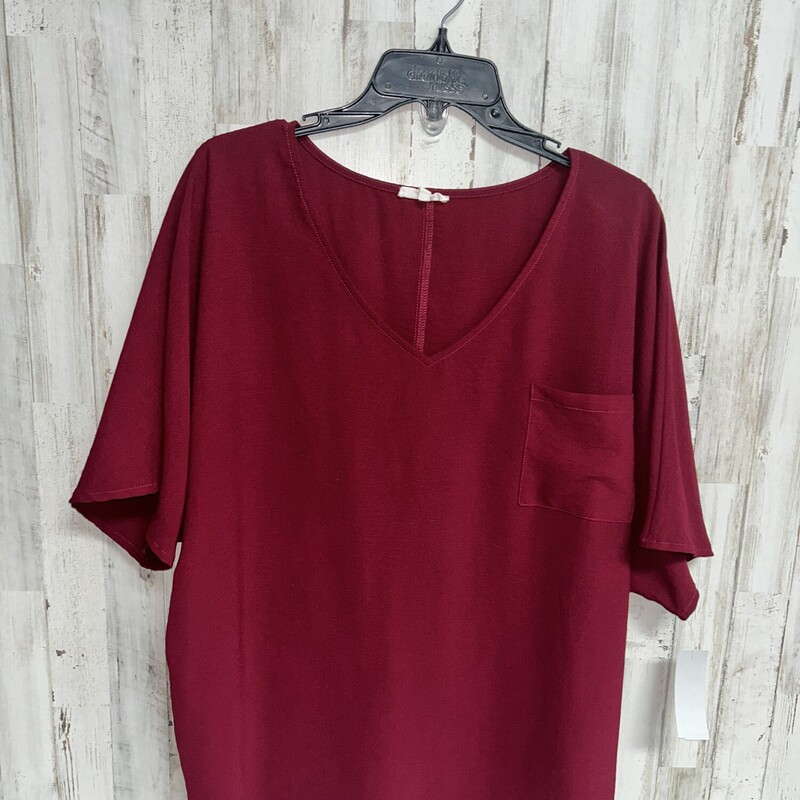 L Red Pocket Top