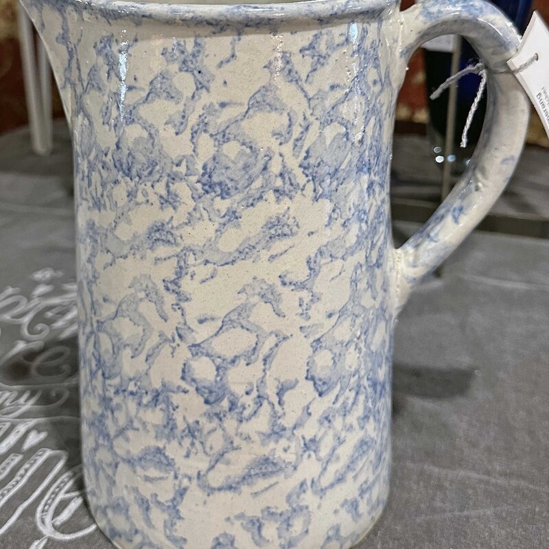 Blue Spongeware Pitcher