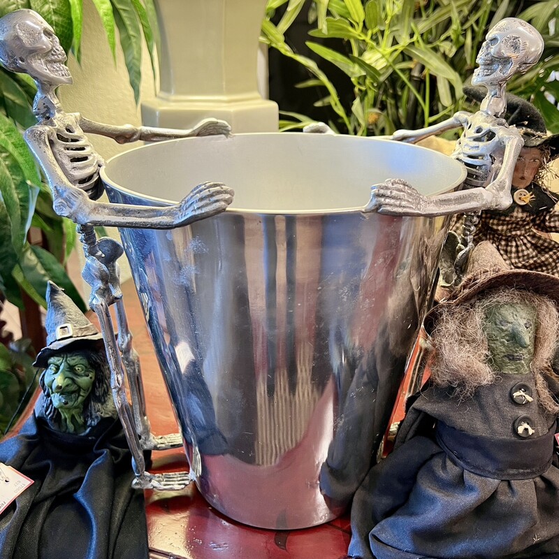 Ice Bucket,  Skeleton, Metal, Size: 10 Tall