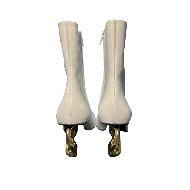 JW Anderson White Leather Boots
 White
Size: 39
Gold Heel