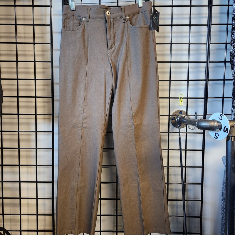 Simon Chang Slacks, Taupe, Size: 6