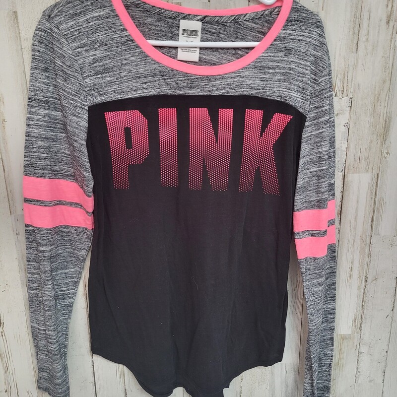 M Black/Pink Logo Tee, Black, Size: Ladies M